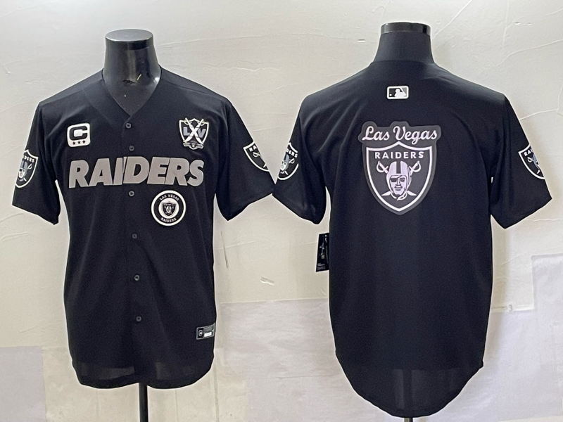 Men Oakland Raiders blank Black Nike 2025 Limited NFL Jersey 006
